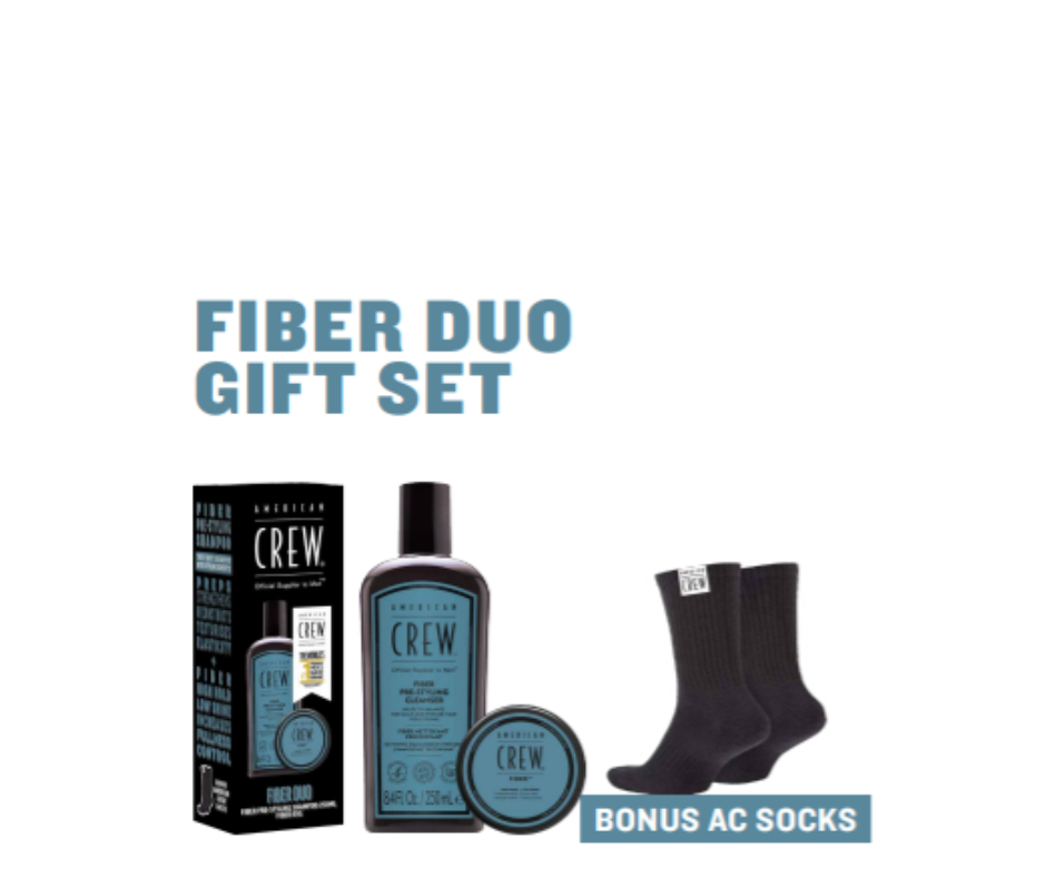 American Crew Fiber Shampoo & Fiber Cream Duo Bonus Socks