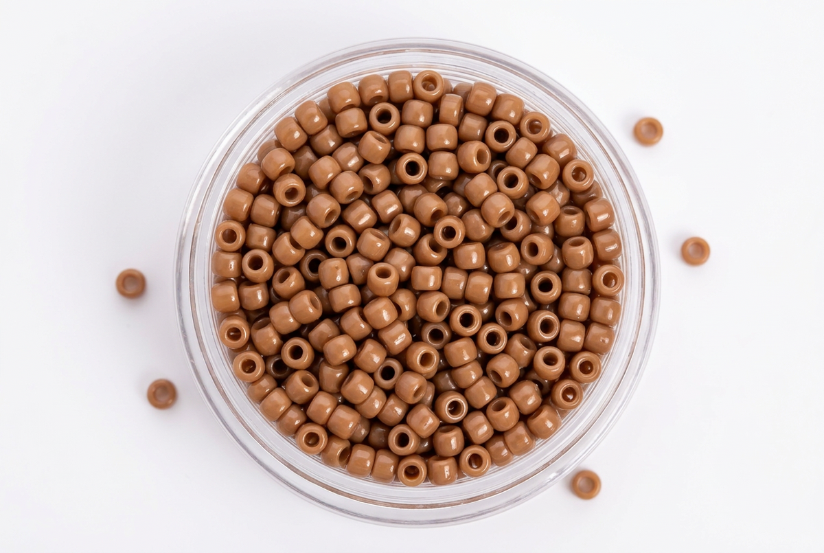 Hair Extension Nano Beads 500 pieces - Light Brown