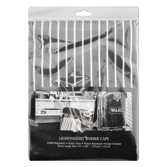 Wahl Lightweight Pinstripe Barber Cape - Grey