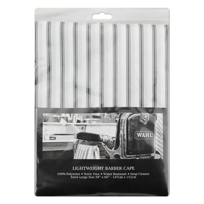 Wahl Lightweight Pinstripe Barber Cape - White