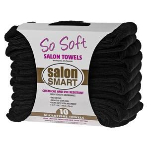 Salon Smart So Soft Microfibre Salon Towels - Black, 10pk - WAHairSuppliers