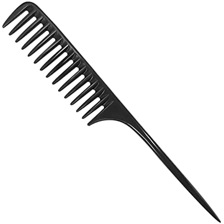 Wide Tooth Tail Comb - Black