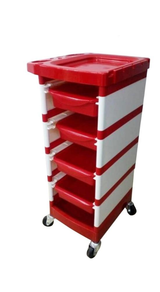 Hairdressing Trolley Model: TR-525 (Red and White) - WAHairSuppliers