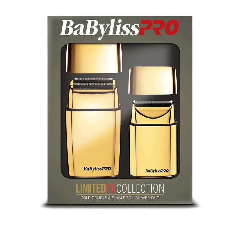 BaBylissPRO LimitedFX Collection Double & Single Foil Shavers Set Gold