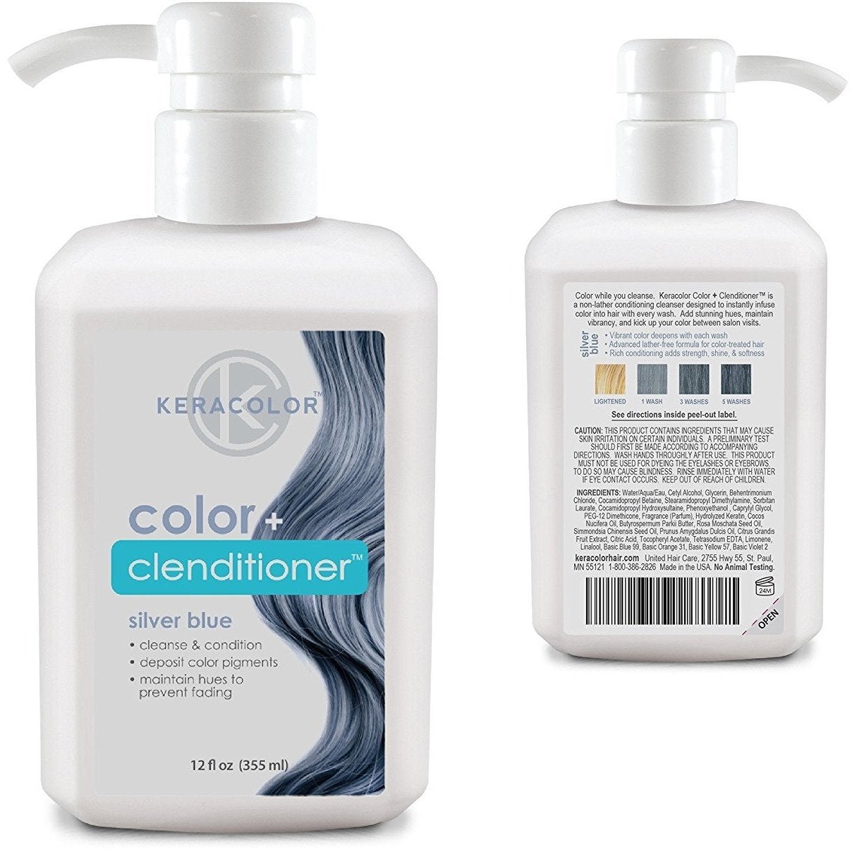 Keracolor Color Clenditioner Colour Shampoo Silver Blue - WAHairSuppliers