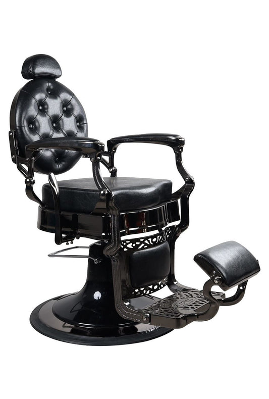 Luxur Barber Chair FR-58023-A3 - Black & Black Chrome