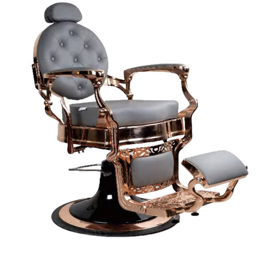Luxur Barber Chair FR-58025-A3-BC-12 - Grey & Rose Gold