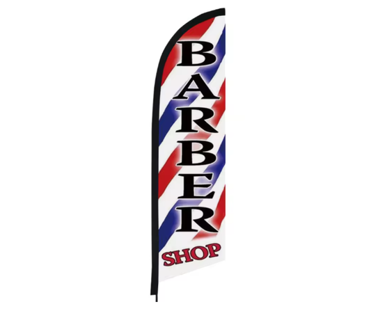 Barbershop Barber Flag Spike Base Pole Into Ground - Large 3.1 M