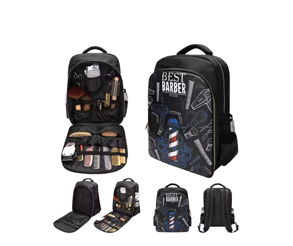 Best Barber Tool Back Pack 2 Zippers - Black