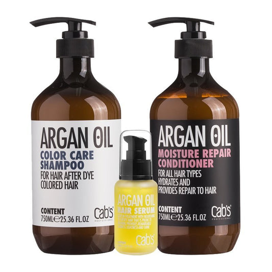 Cabs Argan Oil Colour Care & Moisture Repair 750ml Trio Pack