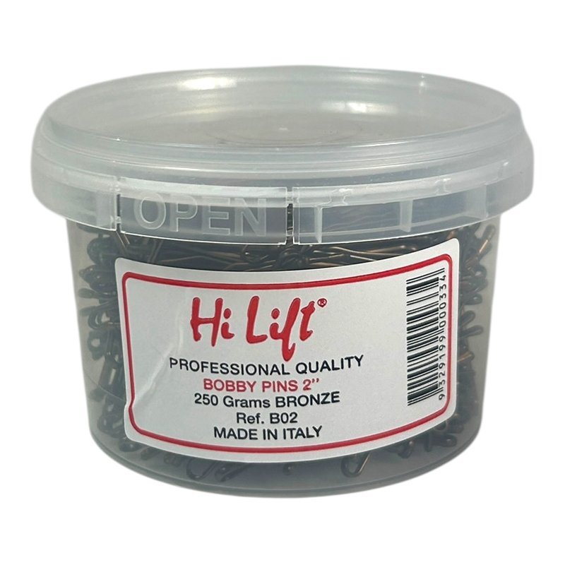 Hi Lift Bobby Pins 2" Bronze 250g Tub
