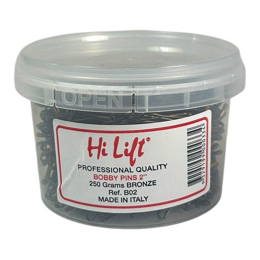 Hi Lift Bobby Pins 2" Bronze 250g Tub