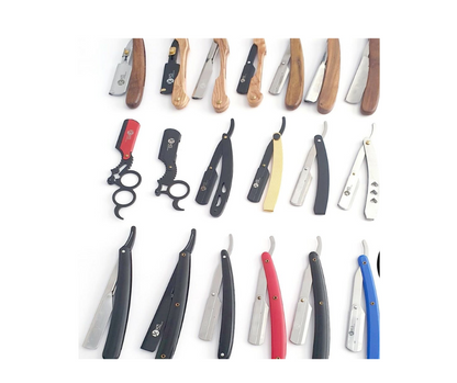 K5 Straight Single Blade Razor Wooden Handle & Metal Assorted