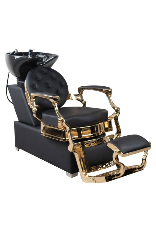 Luxur Shampoo Unit Wash Basin FR-78025BLACK - Black & Gold