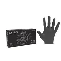 L3VEL 3 Nitrile Gloves Black 100pk - Medium