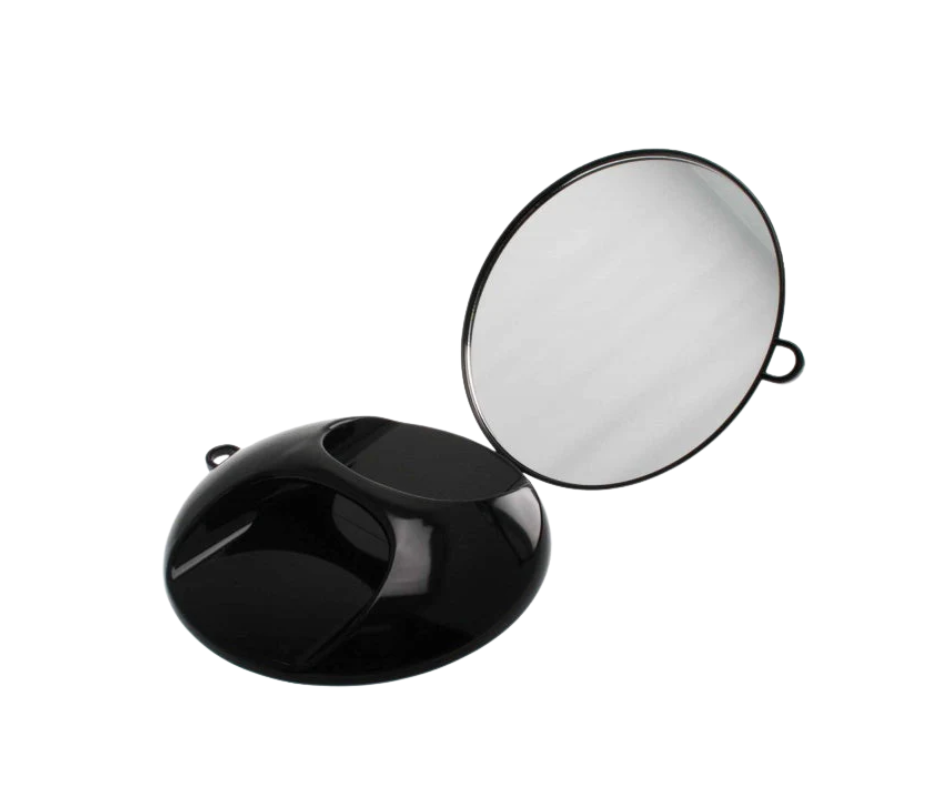 Round Mirror Plastic Handle  - Black