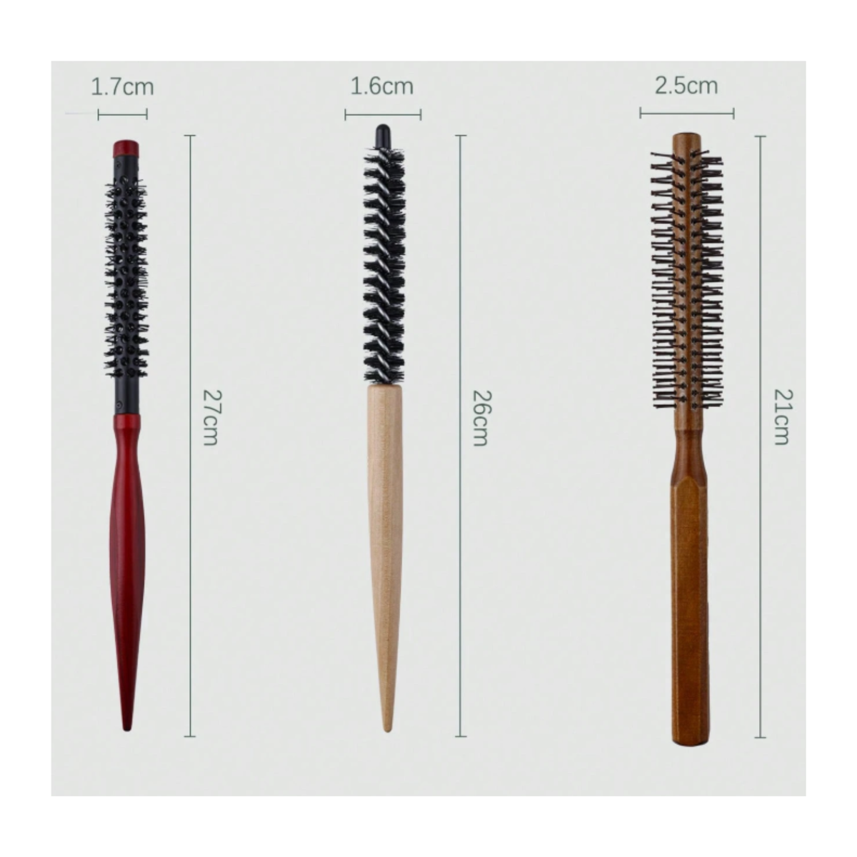 Round Brush Wood Handle Assorted Styles - Small (sold seperately)