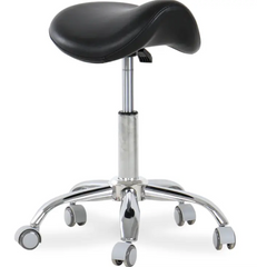 Adjustable Saddle Swivel Chair - Black