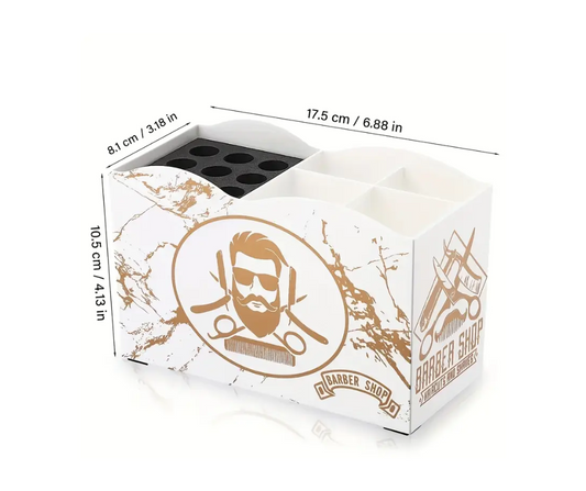 Barber Shop Scissor Holder - White/Gold