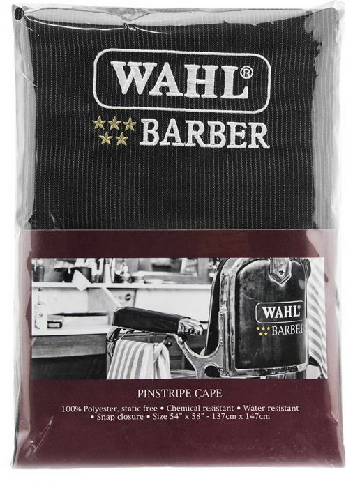 Wahl 5 Star Pinstripe Barber Cape - Black