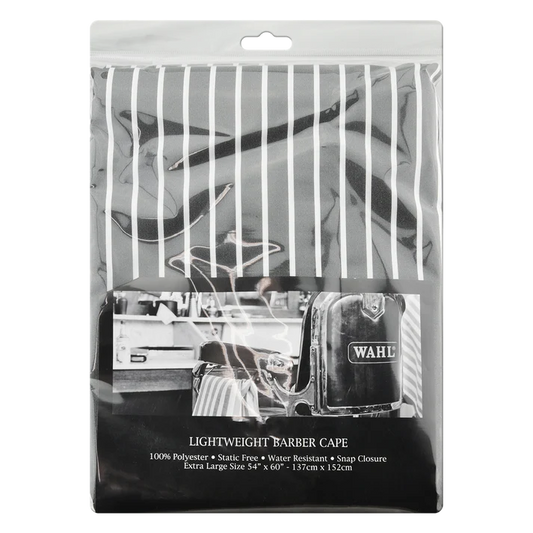 Wahl Lightweight Pinstripe Barber Cape - Grey