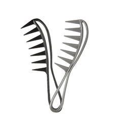 Wide Tooth Comb With Handle - Black/Grey