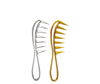 Wide Tooth Comb With Handle - Silver/Gold