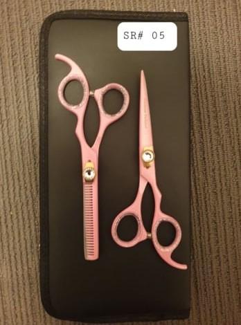 Item #05- 6.0 Hair Scissors (Pair) Pink Finish