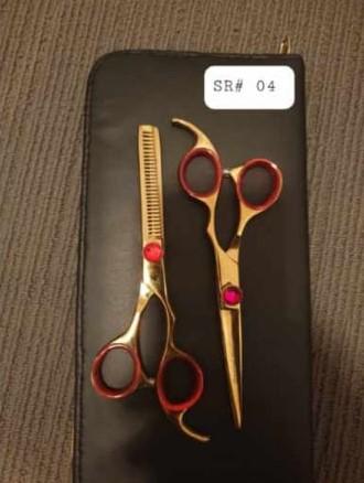 Item #04- 6.0 Hair Scissors (Pair) Golden Red Pearl