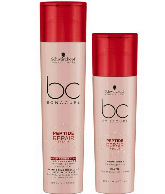 Schwarzkopf BC BONACURE Peptide Repair Rescue Shampoo Spray Conditioner Duo