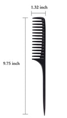 Wide Tooth Tail Comb - Black