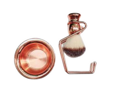 Shaving Brush, Holder and Bowl Set Rose Gold