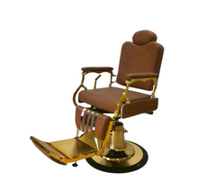 Barber Chair Model: B-9228 (Brown & Gold)