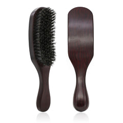 African Boar Bristle Wooden Smoothing Brush - Black/Red